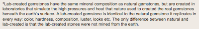 description of lab-created gemstones