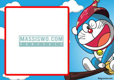 Background undangan ulang tahun doraemon