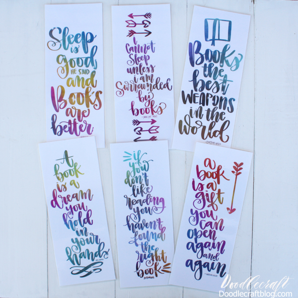 calligraphy book lover quotes free bookmark printable