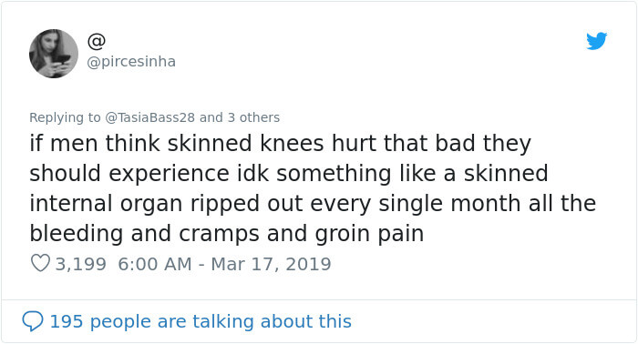 People Shut Down Man Who Told Women To Stop Complaining About Their Period Pain If They Don't Know What A Scraped Knee Pain Feels Like