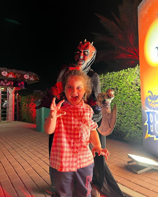 Aiman Khan And Muneeb Butt Take Amal For Halloween Fun