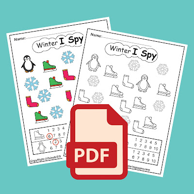 winter i spy game  coloring book pages to print