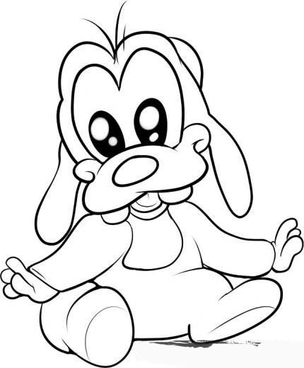 Printable Disney Characters Baby  Goofy Coloring Pages 8