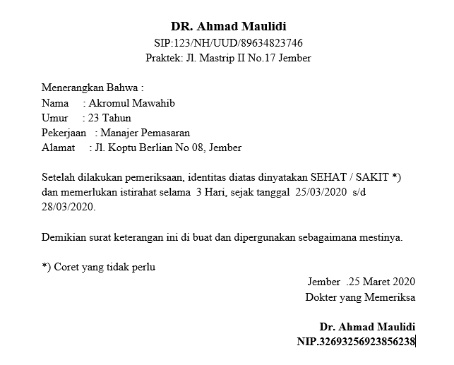 8+ Contoh Surat Izin Sakit Sekolah, Kuliah, & Kerja yang Baik dan Benar