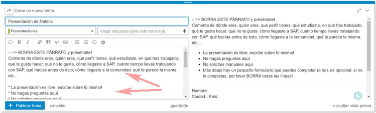 Tu presentación en Consultoría SAP