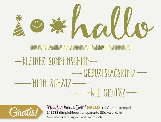 Stempelset Hallo, Sale-a-Bration, Stampin Up