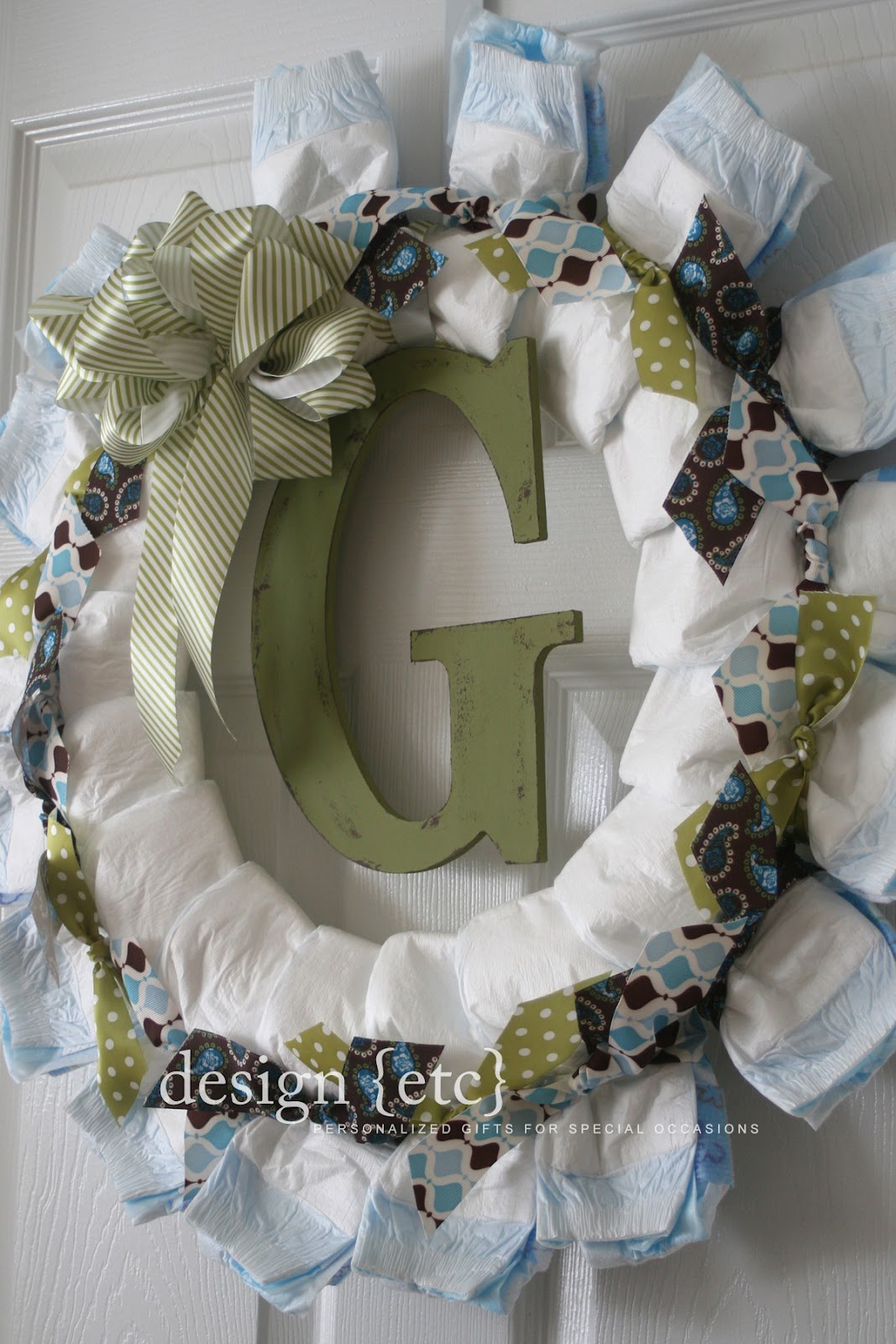 design etc: baby boy diaper wreath...