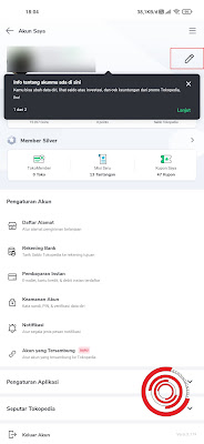 Di menu Akun Saya silakan kalian tekan ikon pensil untuk mengakses menu Ubah Profil