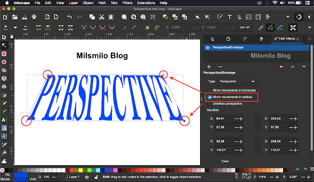 Cara membuat text perspective di inkscape, membuat perpektif pada teks menggunakan inkscape