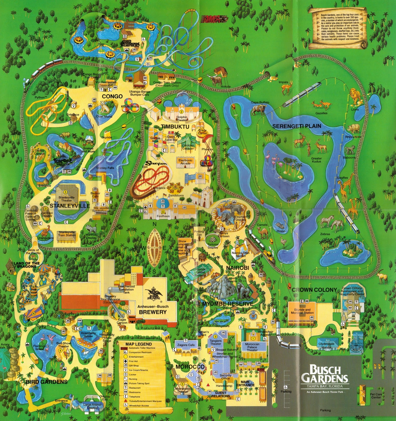 busch gardens tampa map Newsplusnotes From The Vault Busch Gardens Tampa 1995 Map busch gardens tampa map