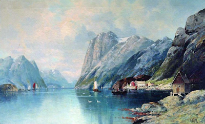Fjord in Norway (1899) painting Lev Lagorio