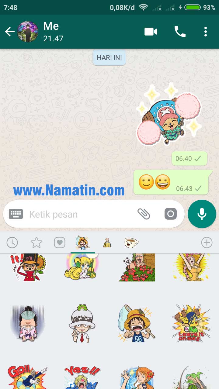 Download Stiker  Pack Whatsapp One Piece Keren Namatin
