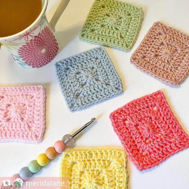 15 GRANNYS A CROCHET EN COLOR PASTEL para usar en individuales, bolsos y más 🌺