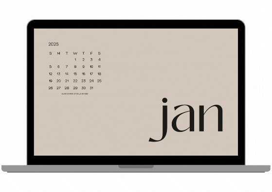 FREE 2025 Beige and Black Calendar Backgrounds