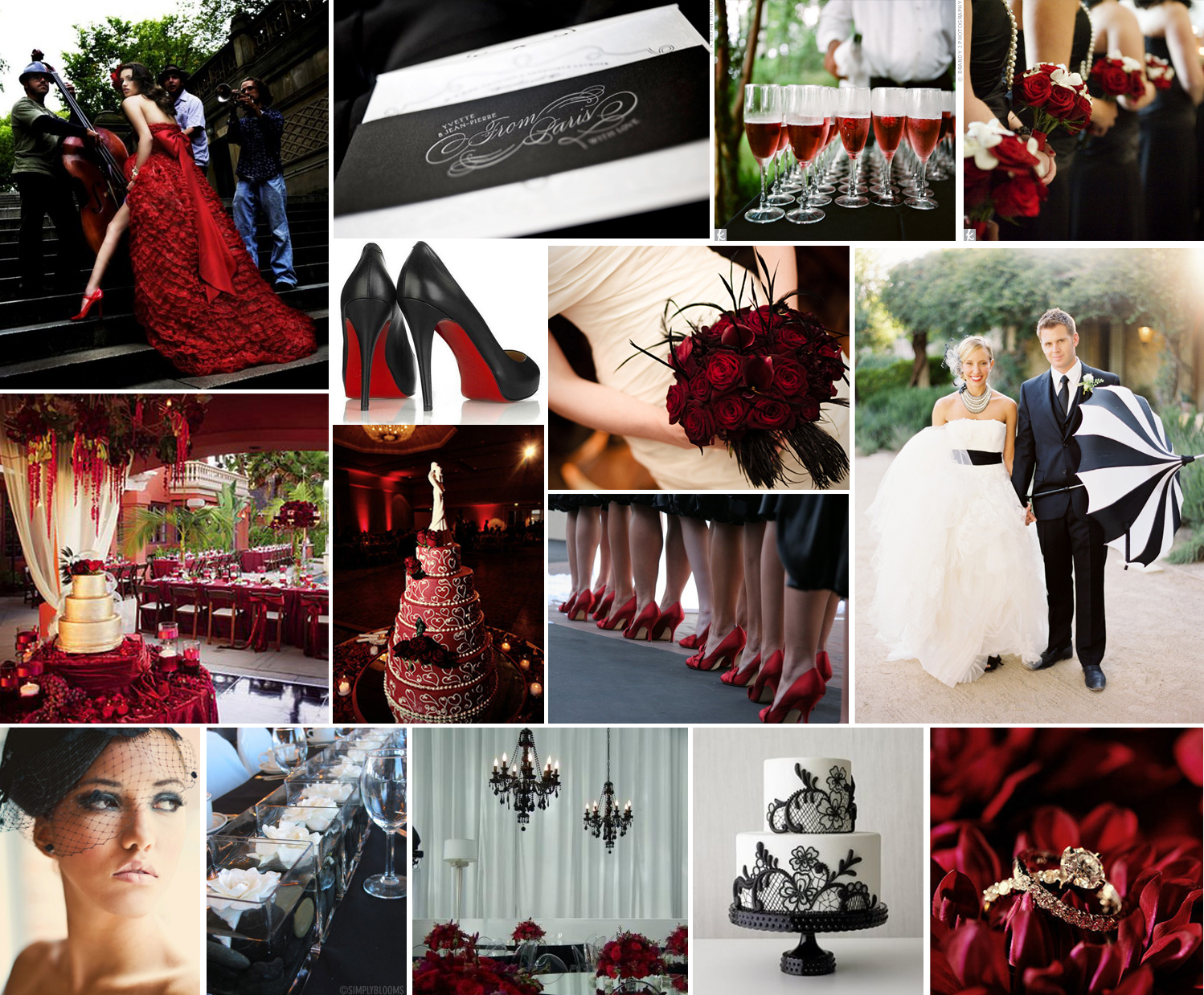 red and black wedding centerpieces