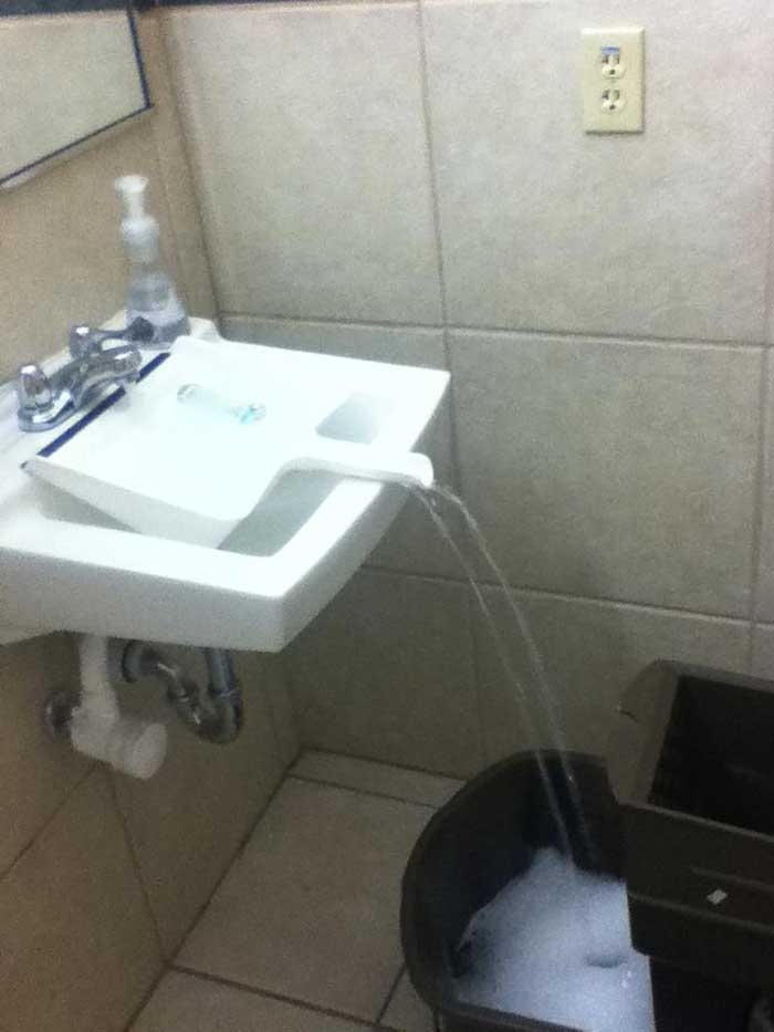 fill container with dustpan