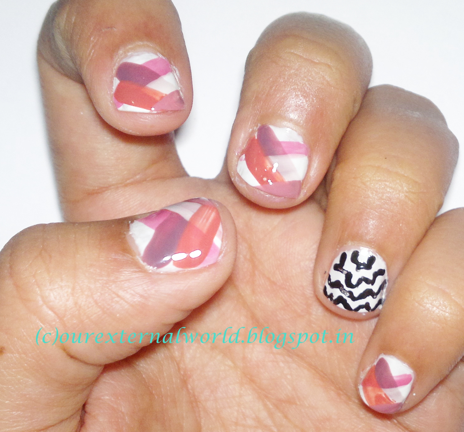 How to Do a Stripe Design with Tape | Nail Art Designs - YouTube