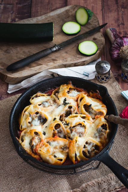 Conchiglioni aux légumes et mozzarella