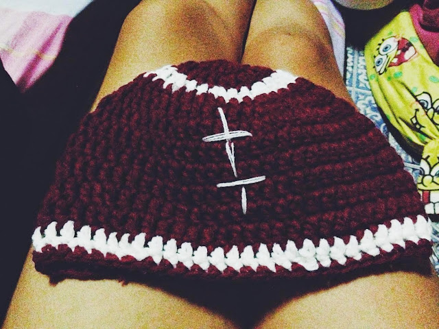 Crochet Football Beanie