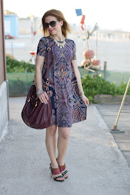 paisley print, asos dress, marc by marc jacobs too hot to handle, fashion and cookies