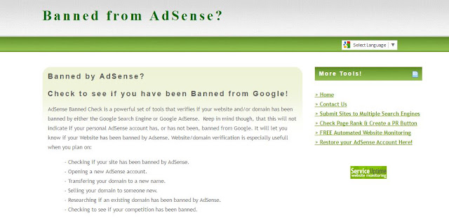 Cara mengetahui apakah blog sudah dibaned dari Adsense