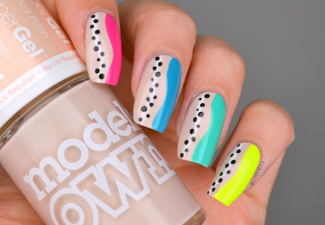 Neon Abstract Nail Art