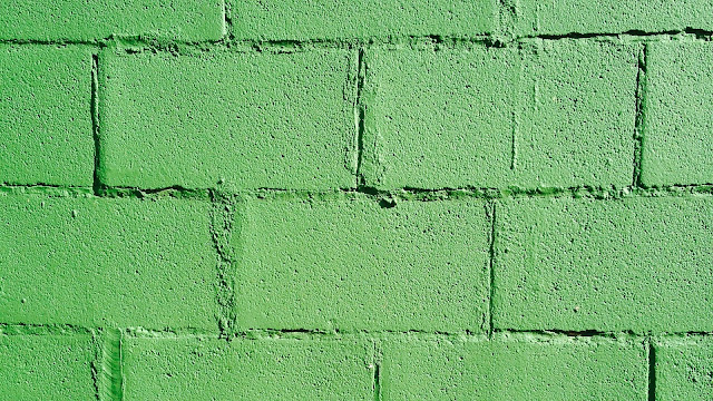 Wall, Painting, Green, Bricks