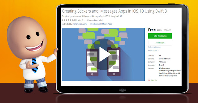 [100% Off] Creating Stickers and iMessages Apps in iOS 10 Using Swift 3| Worth 125$