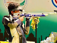 Indian Player Visnu Shivaraj Pandian wins gold in 10m air rifle event.