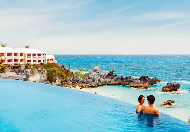 A couple enjoying hotel in bermuda