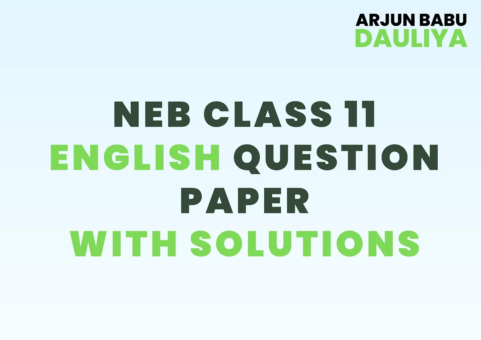 Compulsory English Grade 11 Pre-Board Examination Question Paper (2023) with Answers | NEB