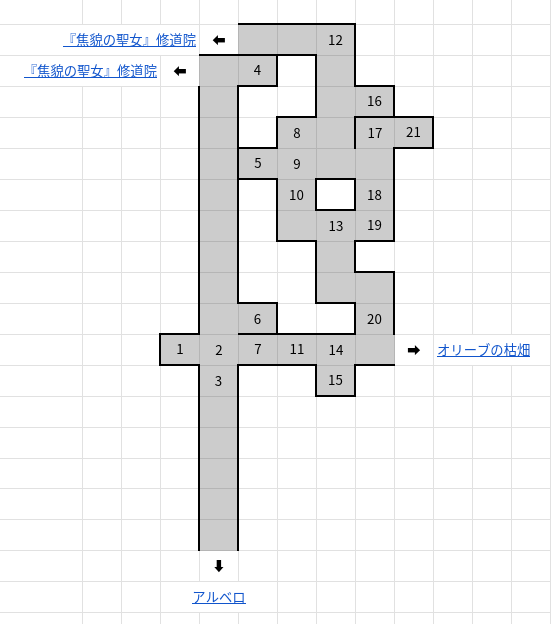 「山頂墓地」の簡易マップ