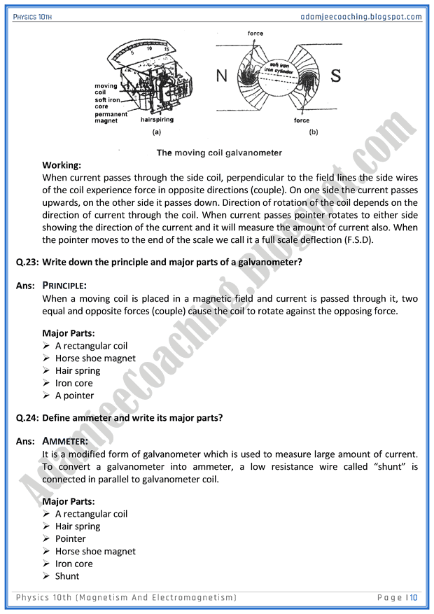 magnetism-and-electromagnetism-question-answers-physics-10th