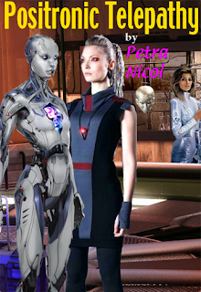 "Petra Nicol" is the pen name of Petra Nicholls. Petra is linked by way of the Bimanoid Interface to her replicoid in the Writers Block, inside the Hierion Domain. Petra can write stories about aliens such as the fain because of this telepathic link to her replicoid.