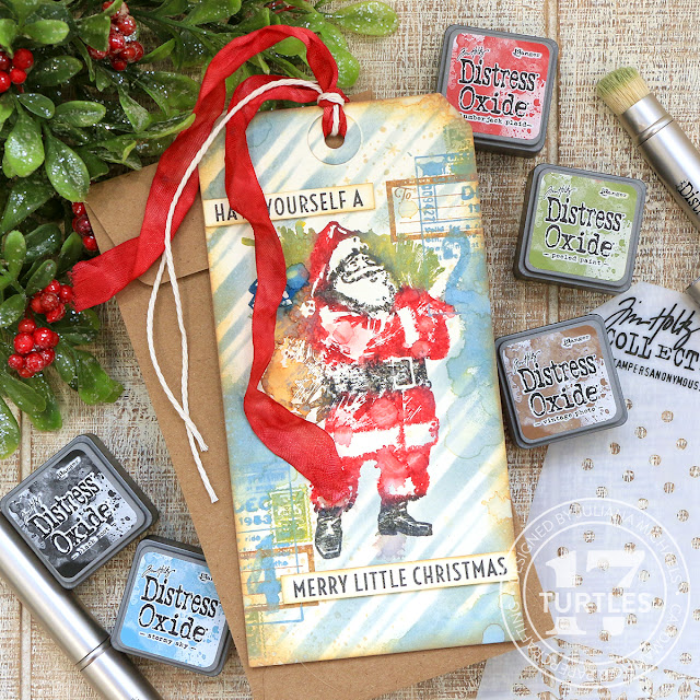 Have Yourself A Merry Little Christmas Tag by Juliana Michaels featuring Tim Holtz Mini Distress Oxide Ink Pads