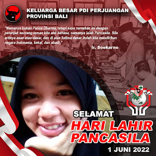 Twibbon Hari Lahir Pancasila Bersama PDIP Bali 2022, Design Elegance