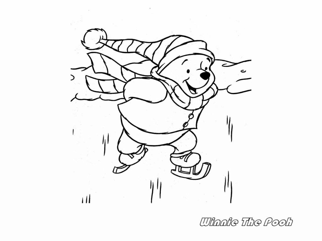 Free Xmas Winnie The Pooh Coloring Pages 4