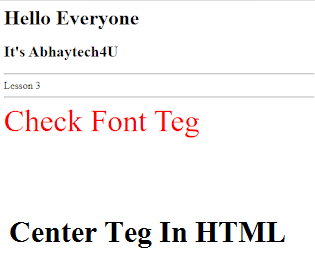 Center Teg In HTML