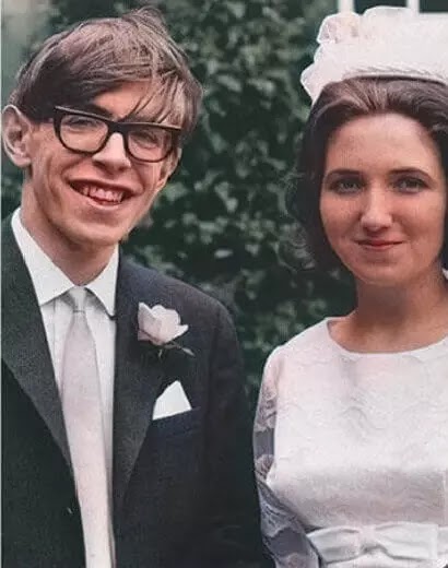 foto primeiro casamento de Stephen Hawking