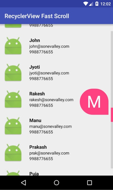 Fast Scroll ListView or RecyclerView in Android