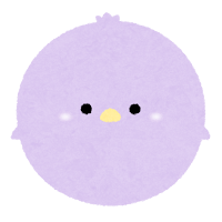 パステルカラーの鳥のイラスト（紫）