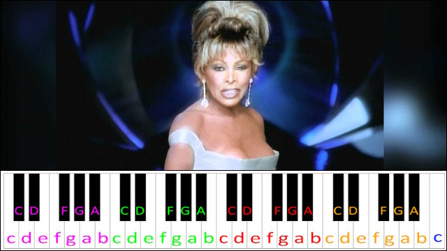 Goldeneye by Tina Turner Piano / Keyboard Easy Letter Notes for Beginners