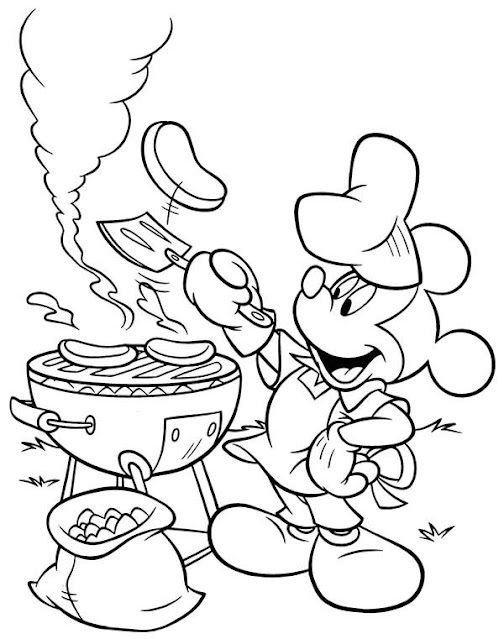 Baby Mickey Mouse Cartoon Coloring Pages Free Printable Black