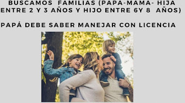 CHILE: Se buscan FAMILIAS (Papá, Mam'a e Hijo/a) para COMERCIAL