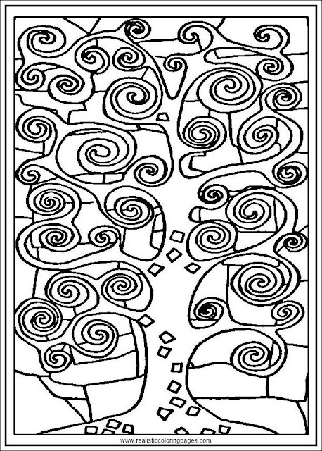 tree of life gustav klimt painting arts coloring pages for adults printable