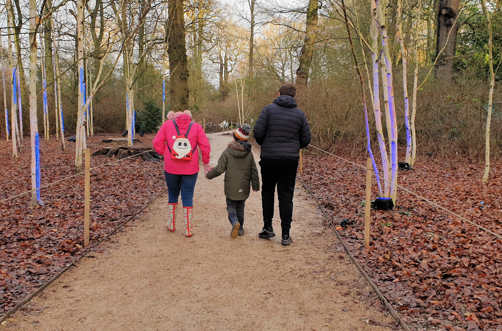 3 people walking