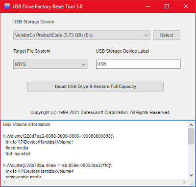 Restaurar la unidad flash USB a su capacidad máxima