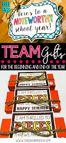 Get ready for back to school with these adorable team gifts!  Simply print the free gift tag, and you’re coworker gifts will be all set!  Here’s to a NOTEWORTHY school year that I’m sure your team will be thrilled to PIECES about!
