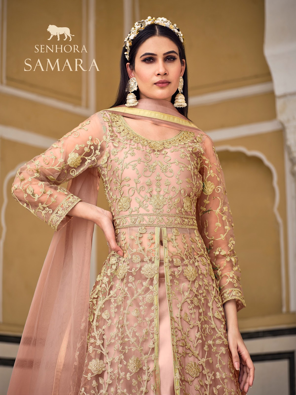 Samara-2085 Senhora Butterfly Net Stone Work Pakistani Salwar Suits