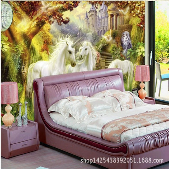 Unicorn wall mural 3d wallpaper photo mural picture unicorn Wallpaper for rooms forest Bedroom